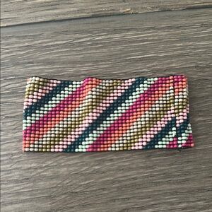 Ink + Alloy, Multicolor Wide Stretch Cuff Beaded bracelet, pink, blue, green